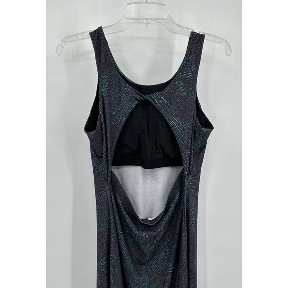 PRANA skypath dress a line sleeveless deep pine dotty cutout back athletic L - Picture 5 of 8